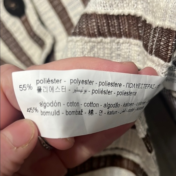 Zara Striped Brown and Cream Dress - Picture 5 of 6